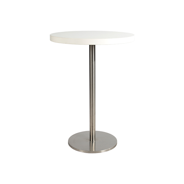 Biały stół wysoki Ibiza OUTDOOR Ø80*H110 cm