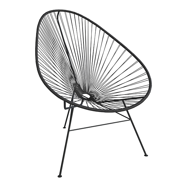 Fotel lounge Acapulco czarny W70*D95*H90 SH37 cm
