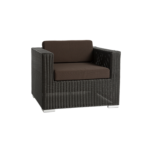Fotel lounge Granada czarny z kawowo-brązowym.