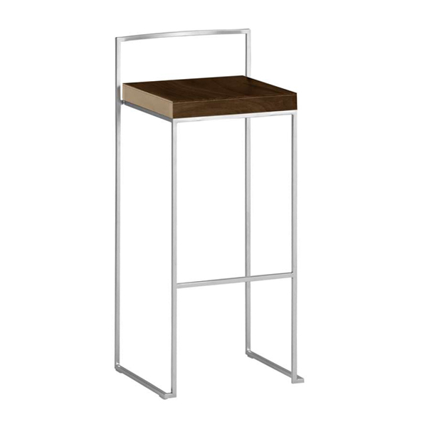 Hoker Monza z orzechowym siedziskiem W39*D39*H88 cm SH75 cm