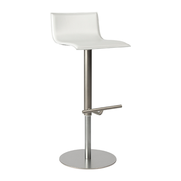 Hoker Thin skórzany biały W37*D43*H69-94 cm SH54-79 cm