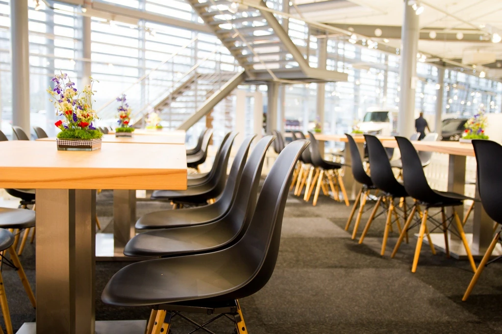 Krzesło DSW Eames plastikowe klon z czarnym siedziskiem
