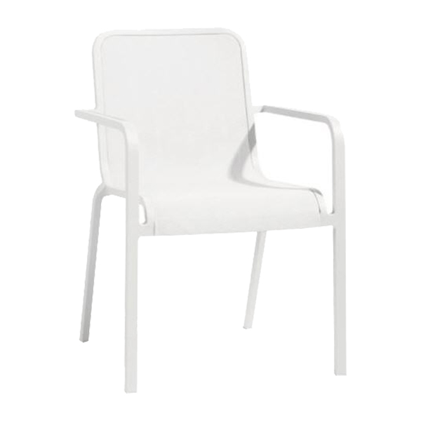 Krzesło Helios białe z podłokietnikami W56*D60*H84 cm SH46 cm