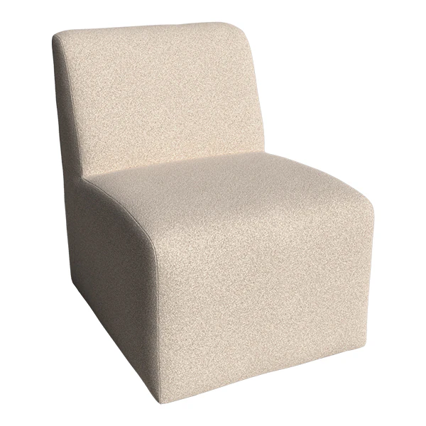 Krzesło beżowe Deauville bouclé W52×D70×H70 cm