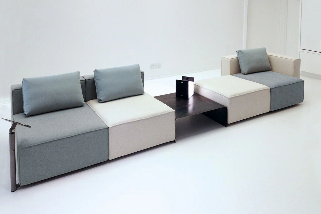 Modułowe siedzisko Moduplus kremowe W74×D74×H38 cm