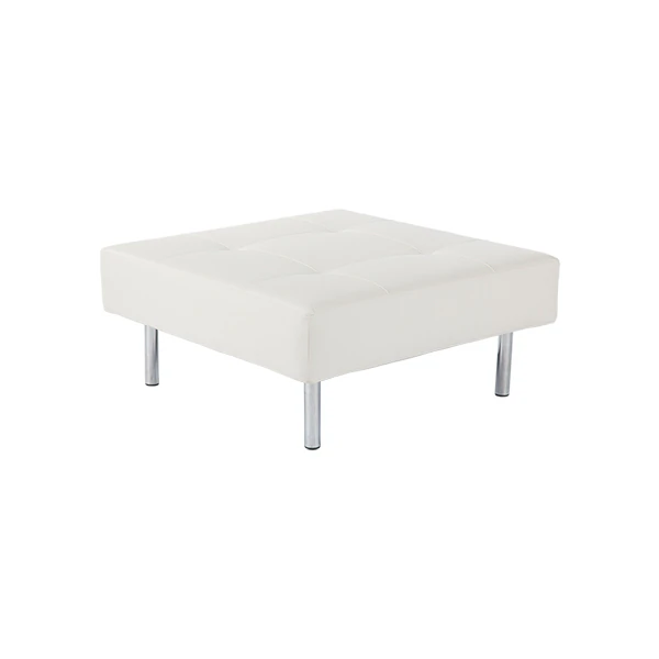 Proste siedzisko Endless yacht z białej skóry W86×D86×H39 cm