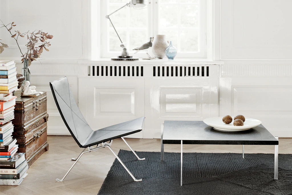 Stół Poul Kjærholm PK61 łupek W80*D80*H32 cm
