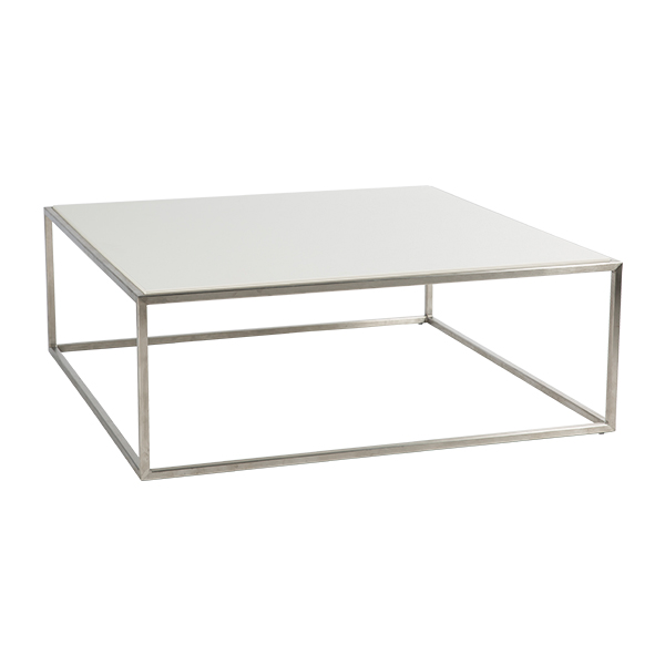 Stół Zinzo z białym blatem W84*D84*H30 cm