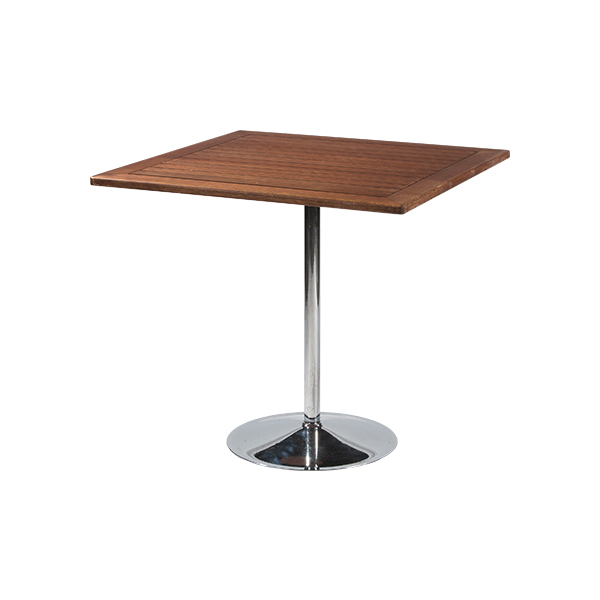 Stół bistro chromowany teak 80*80*H74 cm