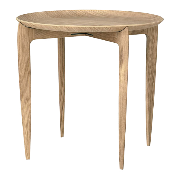 Stolik Fritz Hansen Tray Lounge dąb Ø45*H42 cm